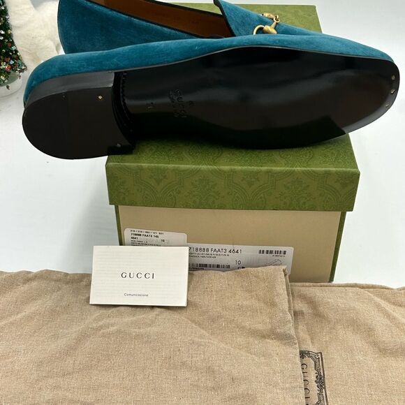 Men’s Gucci horse bit velvet loafers size 10 made in Italy - Picture 5 of 10